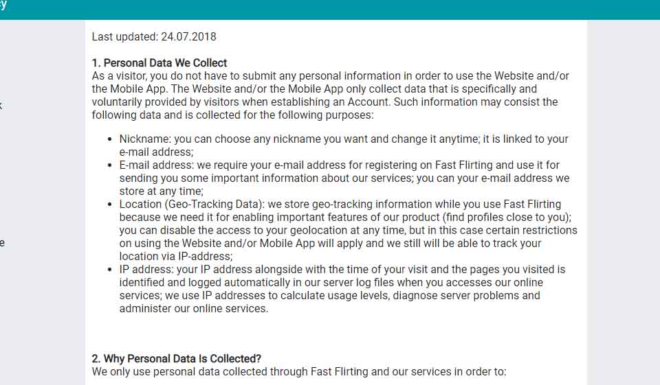 Bezpečnost FastFlirting