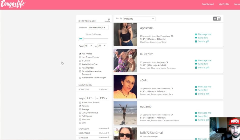 Cougar Life Registrierung