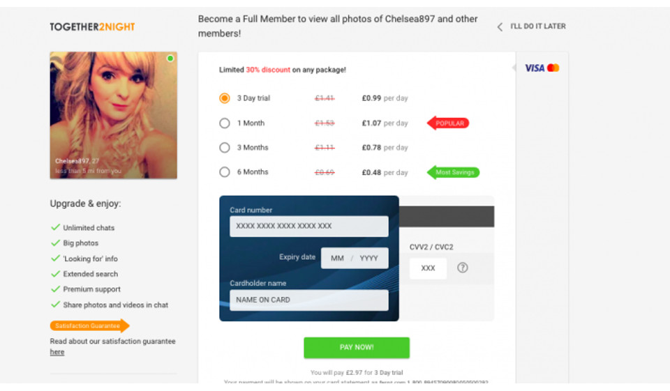 Together2Night Prijzen en voordelen