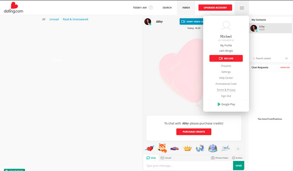 Dating.com Pomoc i wsparcie