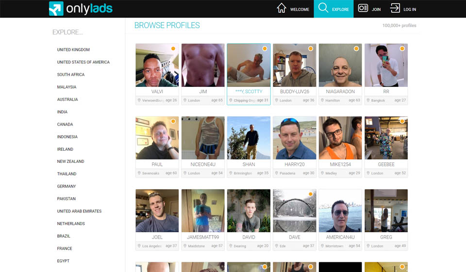 Only Lads Mobilapplikasjonen