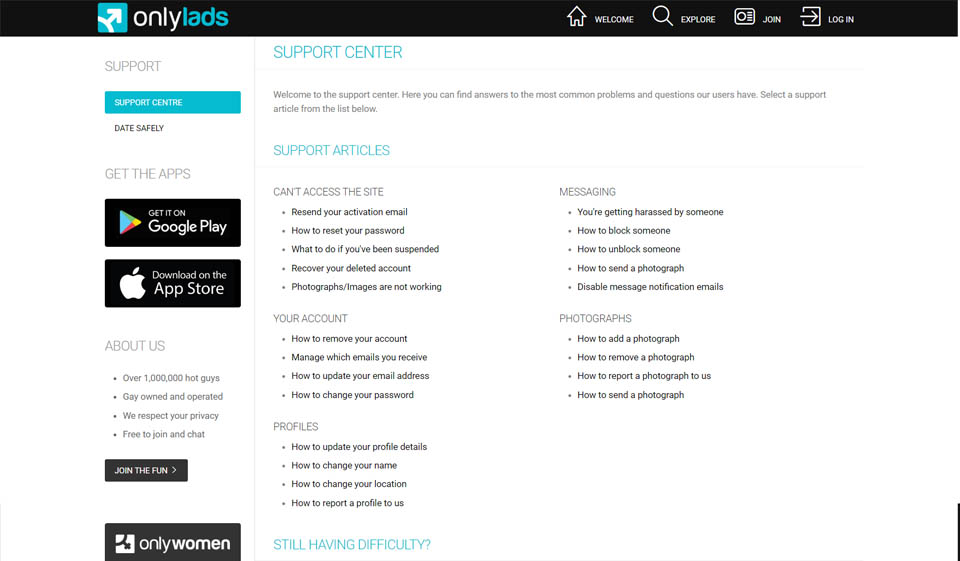 Kun gutters hjelp og støtte