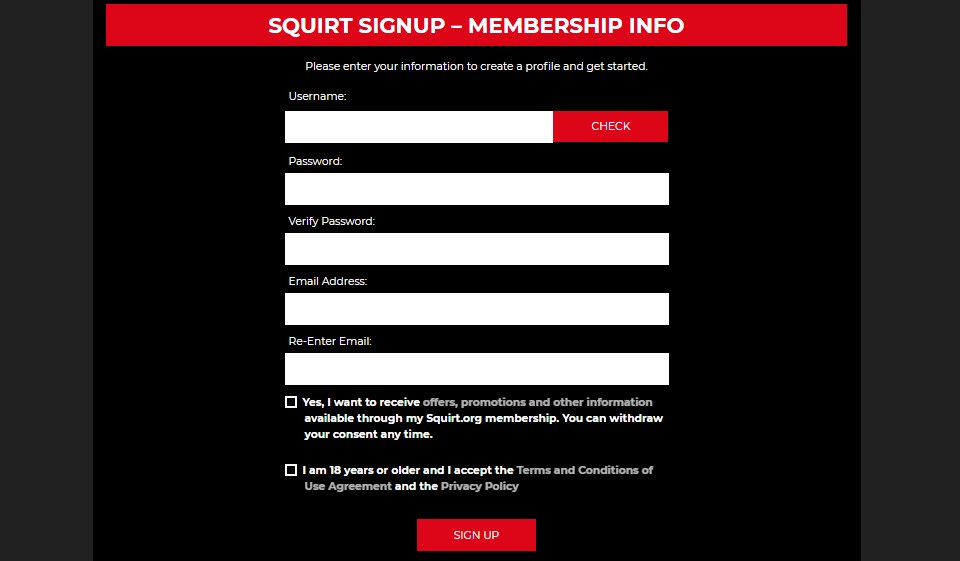 Squirt Registration