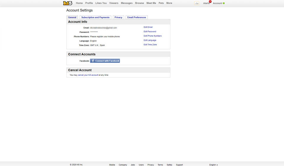 Hi5 Nápověda a podpora