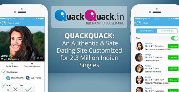 QuackQuack: autentyczny i bezpieczny serwis randkowy dostosowany dla 2,3 miliona singli z Indii