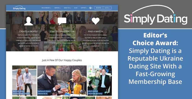 Nagroda Editor’s Choice: Simply Dating to renomowana ukraińska strona randkowa z szybko rozwijającą się bazą członków